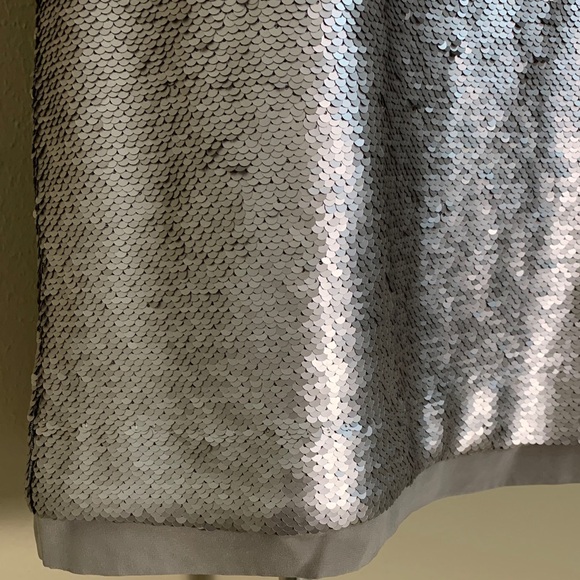 Banana Republic Metallic Taupe Sequin & Silk Sleeveless Mini Dress - Picture 3 of 9